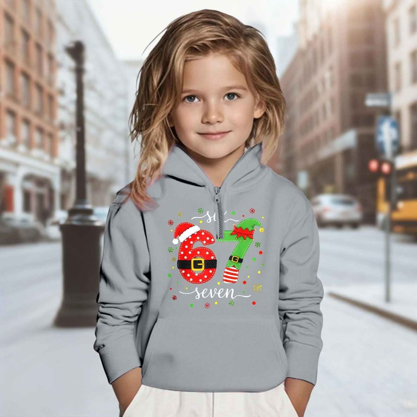 Худи 67-Drucke для девочек и мальчиков, серия Hoodie, размер 176, мягкий флисовый материал, теплый, размер 134, принт 67, фото №3