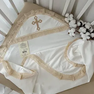 Крыжма "Янгол В", Молочный, Велюр, 75 х 100 см, 91448956 - Фото 1
