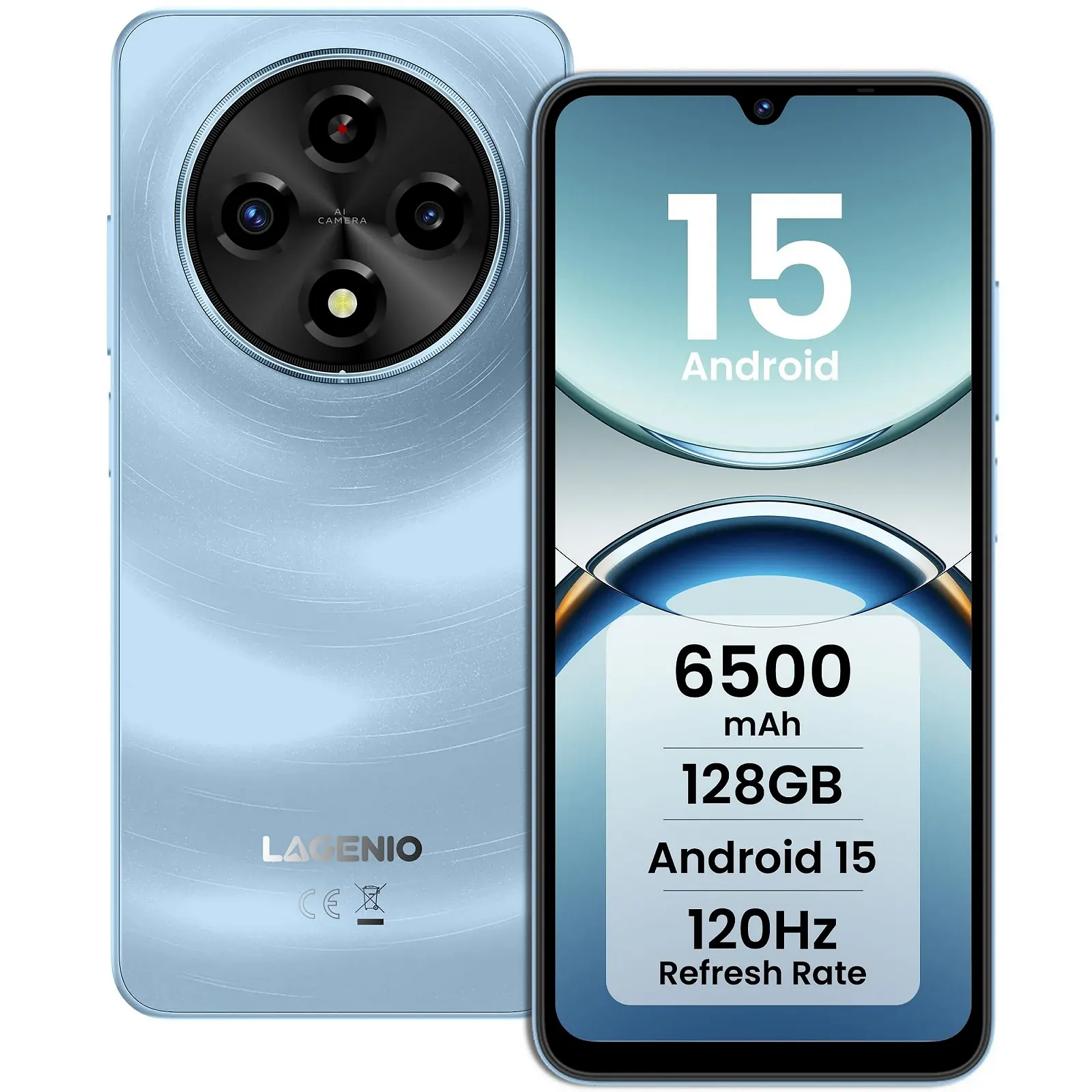 Смартфон LAGENIO A12 12ГБ + 128ГБ/1ТБ TF 6.9 дюйма HD+ 120Гц 13Мп + 8Мп 6500мАч Face ID/GPS/OTG, фото №1