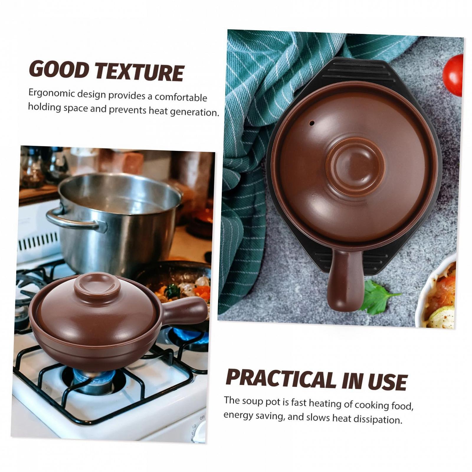 Кастрюля-кесероль Керамическая с ручкой термостойкая антипригарная для супов, фото №9