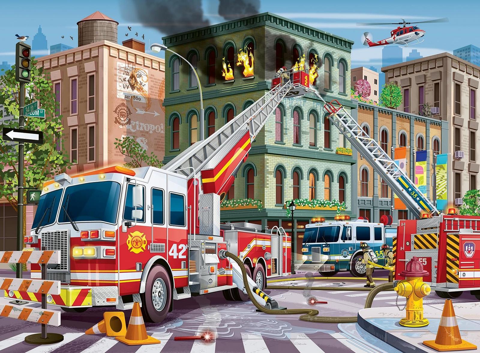 Пазл Ravensburger Firefighters 100 деталей XXL різнокольоровий 13329, фото №1