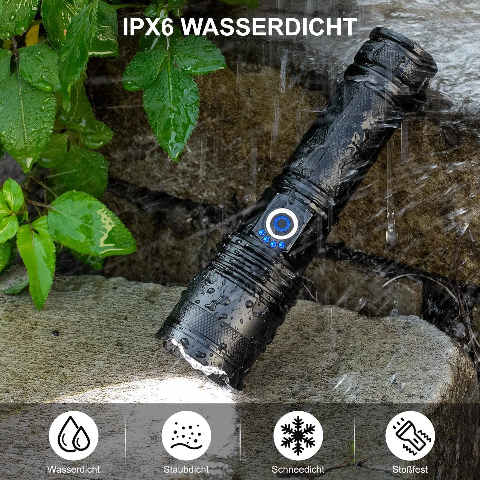 Фонарь LED Аккумуляторный 1000000 люмен, 5 режимов, IPX6 водонепроницаемый, фото №7 Фонарь LED Аккумуляторный 1000000 люмен, 5 режимов, IPX6 водонепроницаемый, фото №7