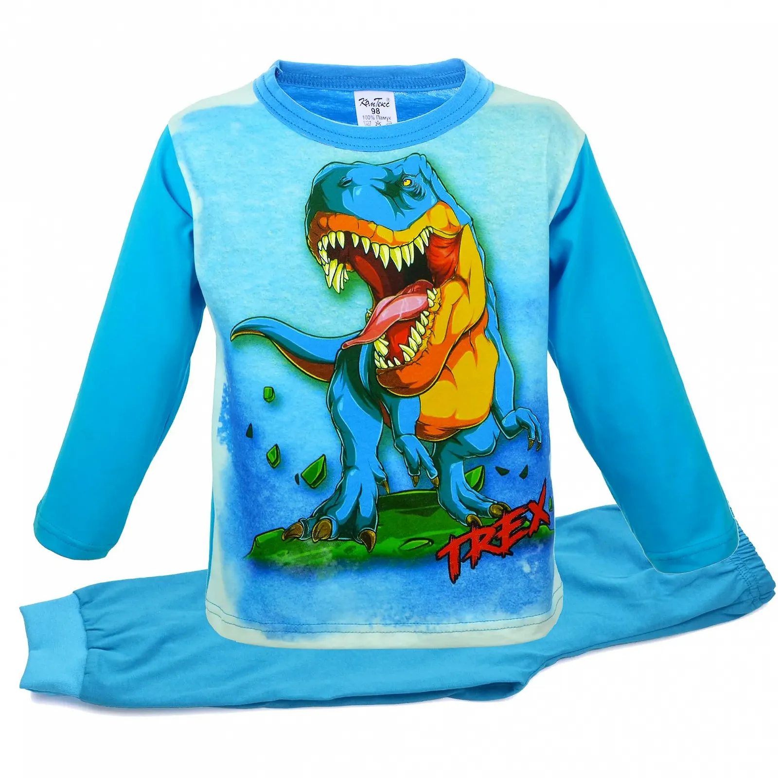 Піжама Paw Blue з довгими рукавами для хлопчиків, 100% бавовна, комплект з двох предметів, фото №1