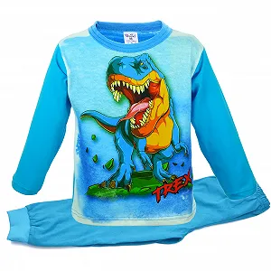 Пижама Paw Blue с длинными рукавами для мальчиков, 100% хлопок, комплект из двух предметов - Фото 1