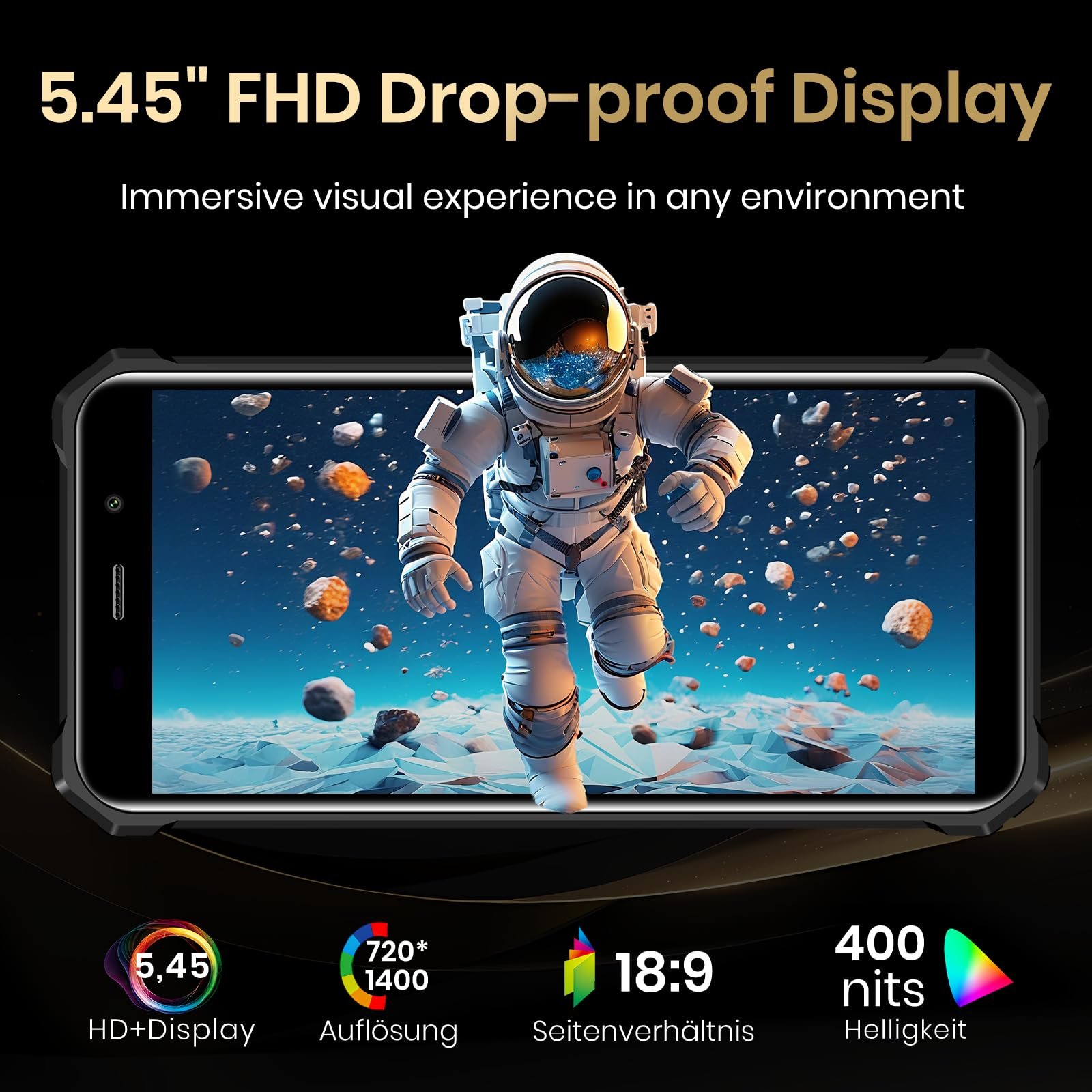 Защищенный смартфон FOSSiBOT F101P 10600 мАч 7 GB + 64 GB 5.45 дюймов 24 MP 4G Dual SIM Black, фото №6 Защищенный смартфон FOSSiBOT F101P 10600 мАч 7 GB + 64 GB 5.45 дюймов 24 MP 4G Dual SIM Black, фото №6