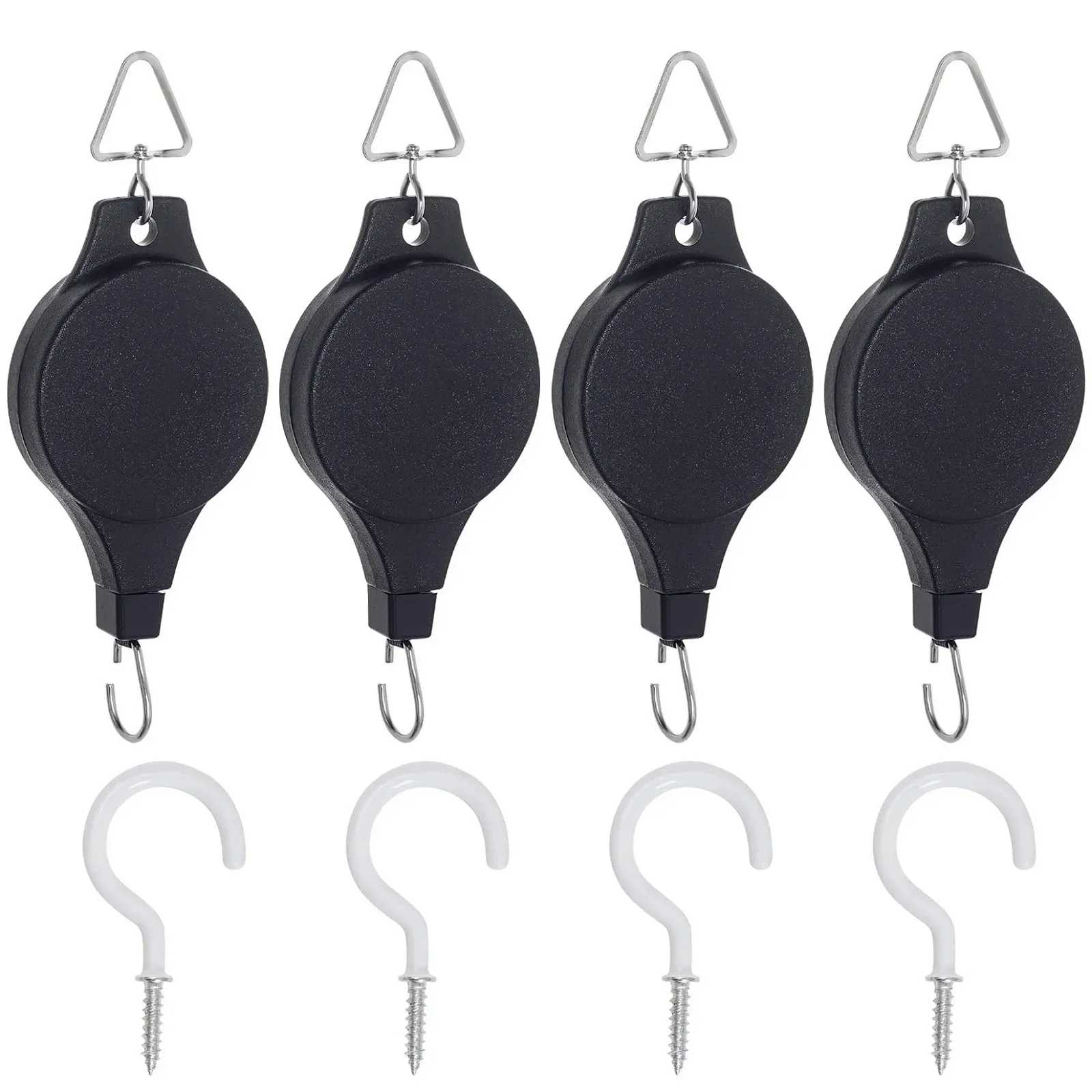 Роликові підвіси для рослин baotongle Pack of 4 Black, фото №1 Роликові підвіси для рослин baotongle Pack of 4 Black, фото №1