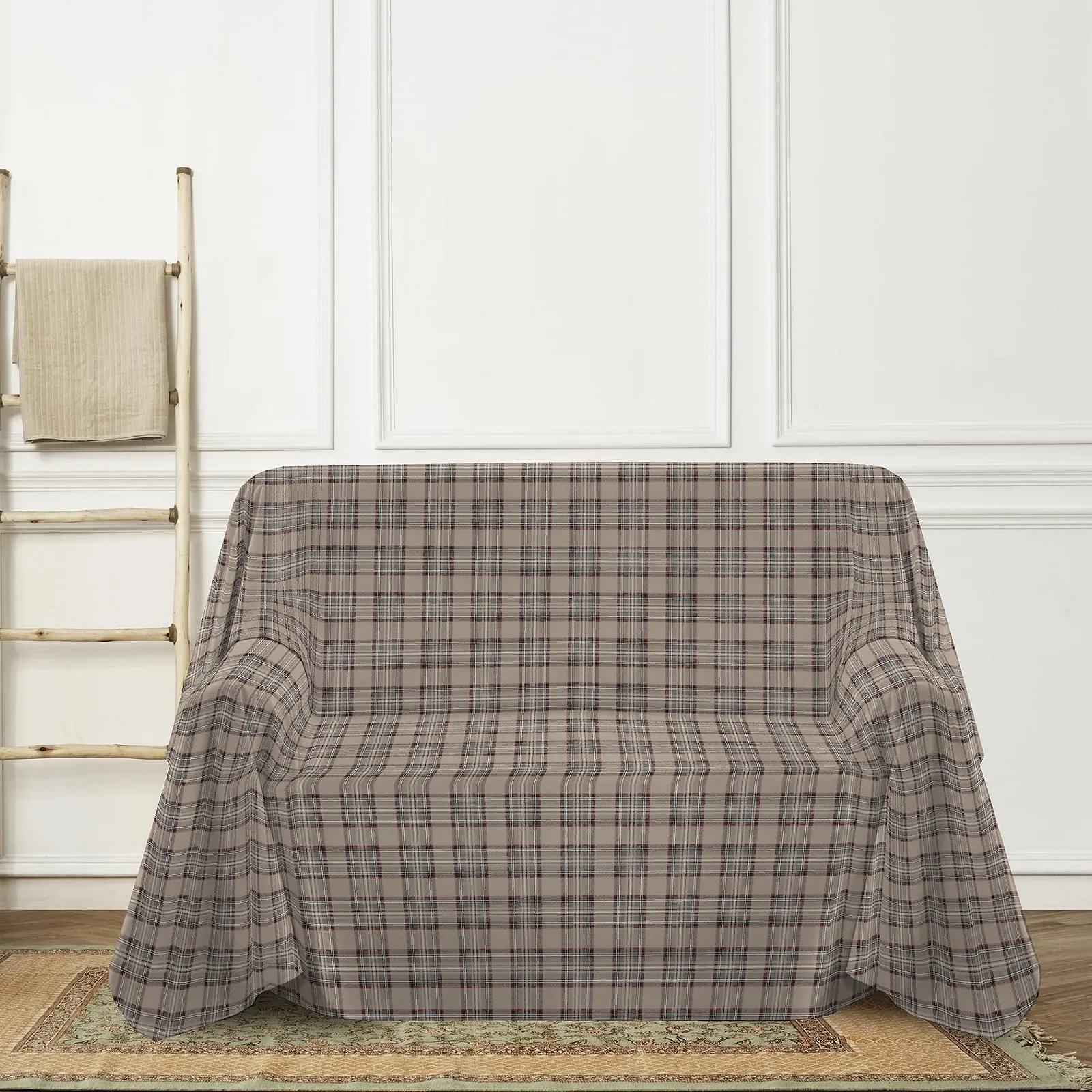 Чохол для дивану PENSIERI DELICATI 250 x 290 см Бежевий Колір картатий, фото №2