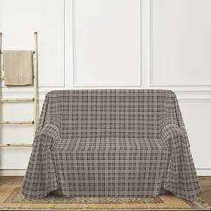 Чохол для дивану PENSIERI DELICATI 250 x 290 см Бежевий Колір картатий synthetic.ua - Фото 1