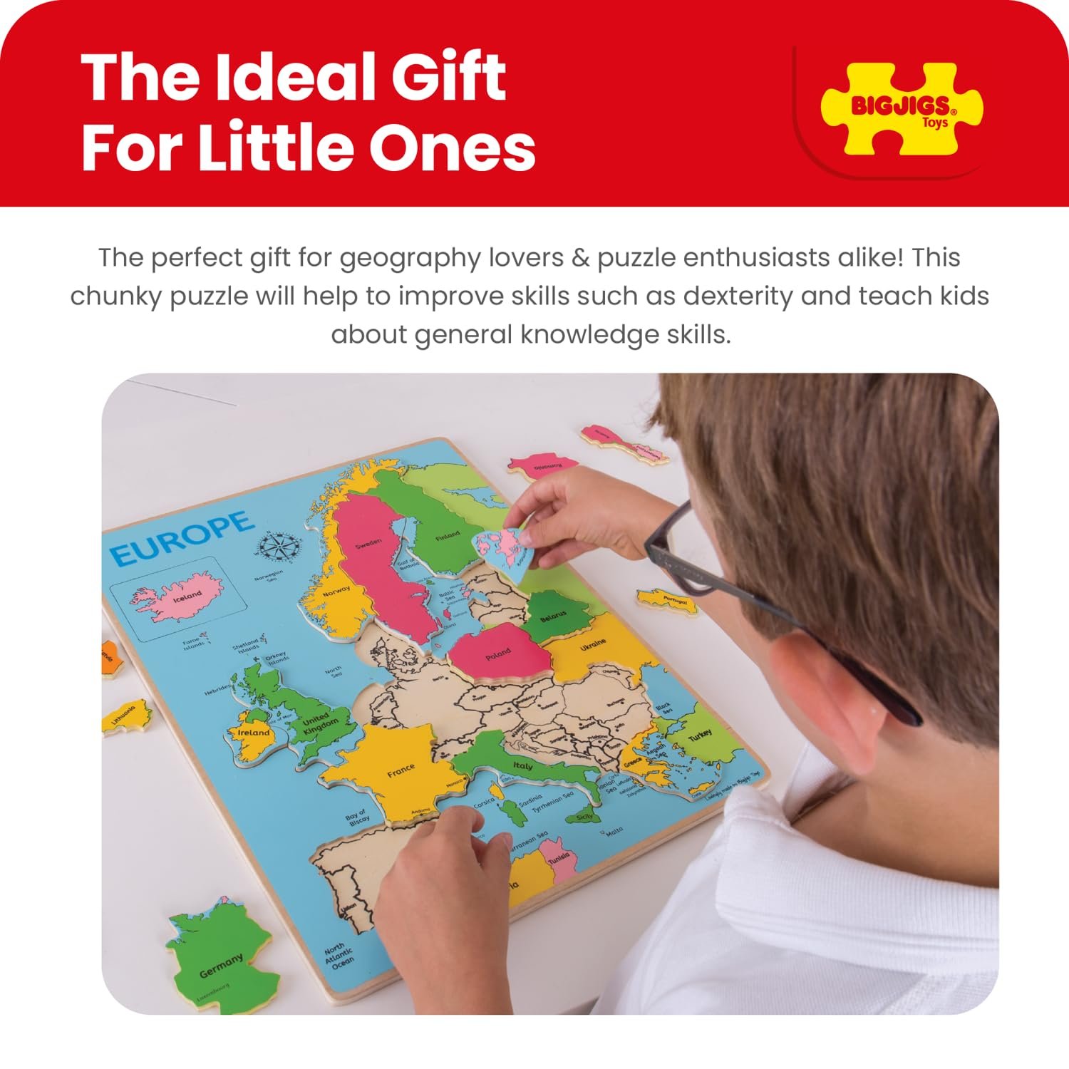 Пазл Bigjigs Toys Map of Europe 25 элементов, фото №7