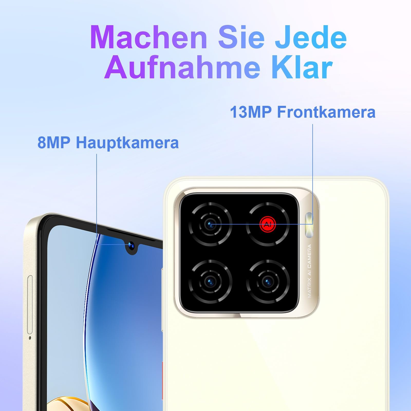 Смартфон ZTE Blade A56 6.75" 4GB 64GB 4G Dual SIM Gold (2025 Model), фото №7 Смартфон ZTE Blade A56 6.75" 4GB 64GB 4G Dual SIM Gold (2025 Model), фото №7