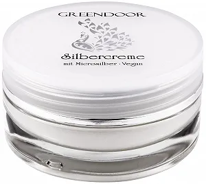 Денний крем для обличчя GREENDOOR Silver Cream Micro Silver 50 мл веганський антимікробний проти акне у скляній банці - Фото 1