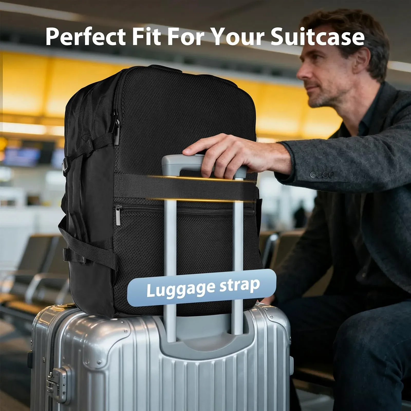 Рюкзак для ноутбука Fmeida Ryanair 14 Inch 40x20x25 см чорний, фото №7 Рюкзак для ноутбука Fmeida Ryanair 14 Inch 40x20x25 см чорний, фото №7