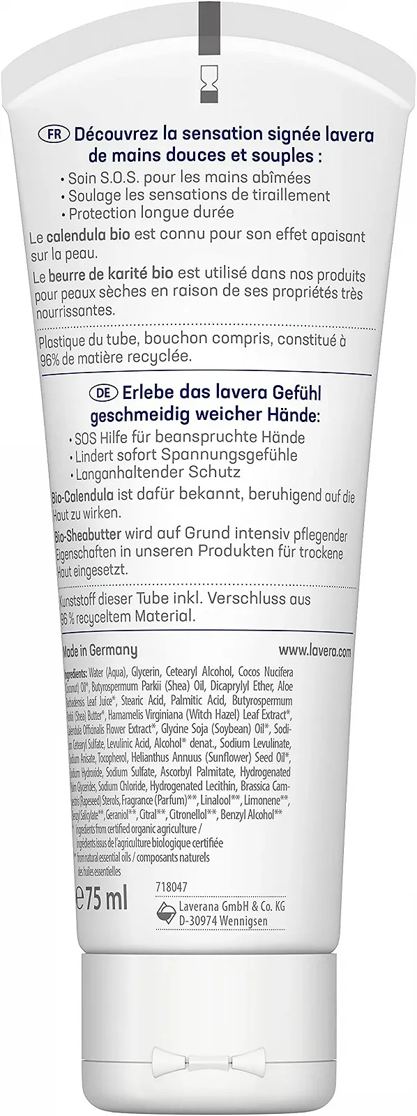 Крем для рук Lavera Repair органічний FR-DE 75 мл, фото №2