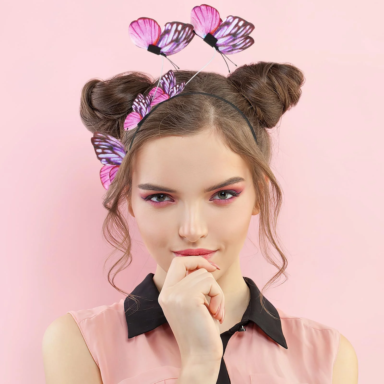 Обруч для волосся з метеликами FOMIYES для жінок, рожевий, фото №5 Обруч для волосся з метеликами FOMIYES для жінок, рожевий, фото №5