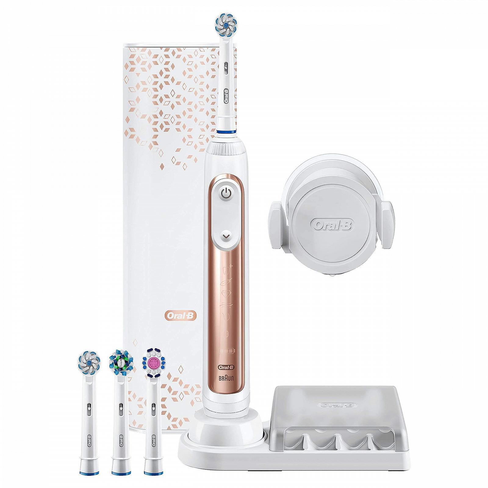 Електрична зубна щітка Oral-B Genius 10000N з асистентом захисту ясен і преміальним зарядним дорожнім чохлом, рожеве золото, фото №4