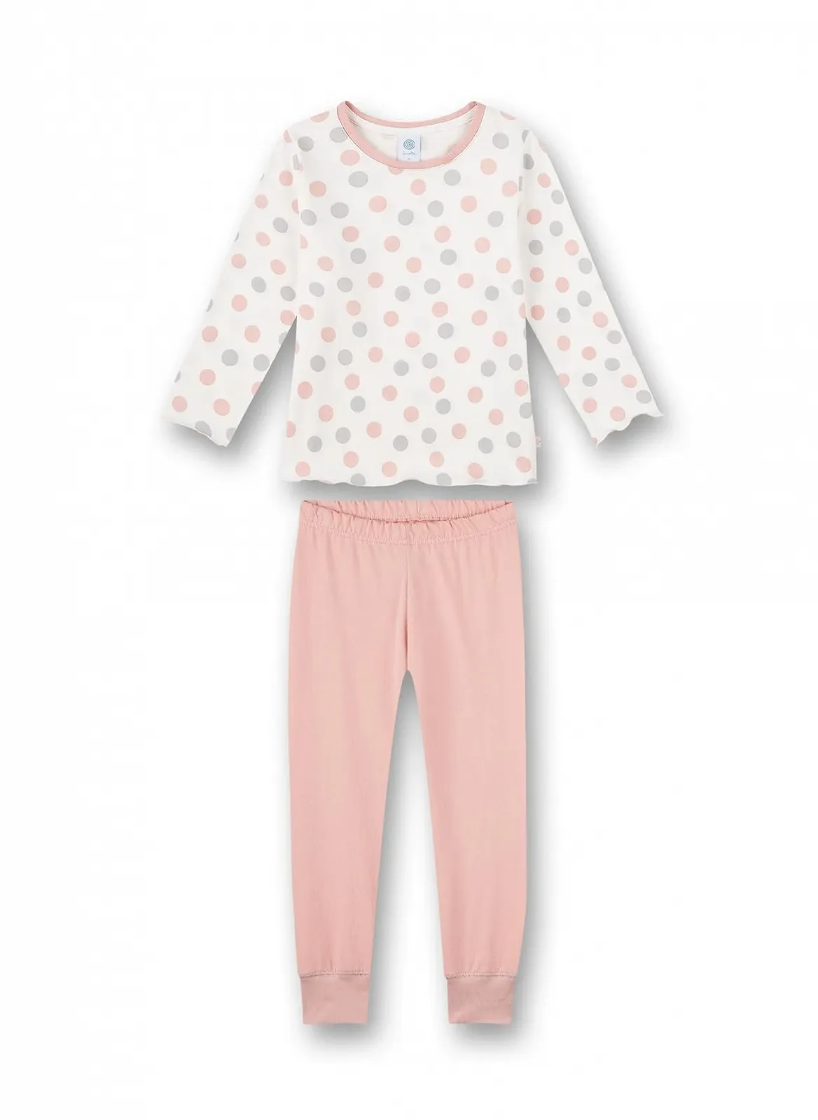 Пижама Sanetta для девочек Длинная Белая в горошек, фото №1 Пижама Sanetta для девочек Длинная Белая в горошек, фото №1