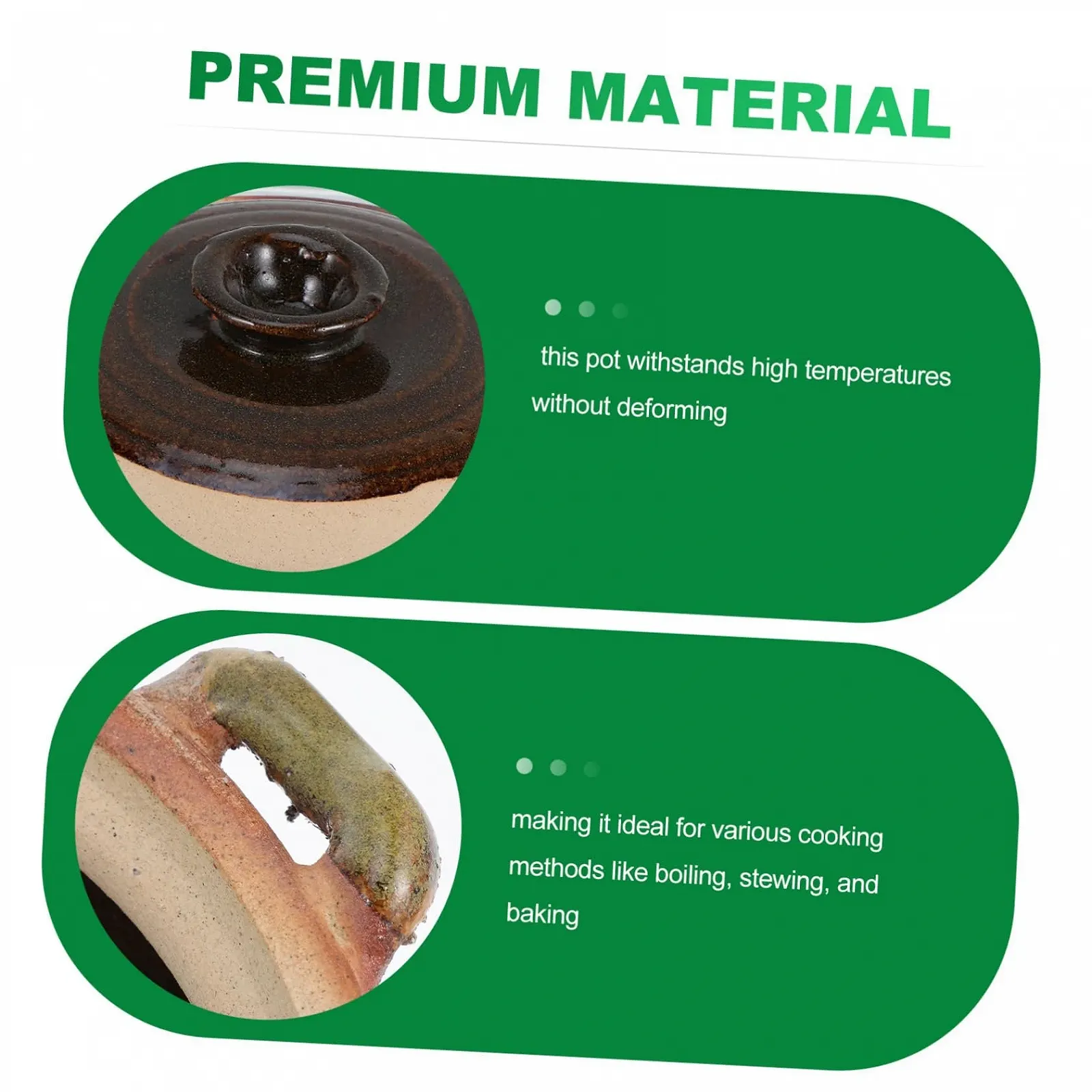 Каструля Healifty кам'яна традиційна китайська для тушкування та супів, фото №3