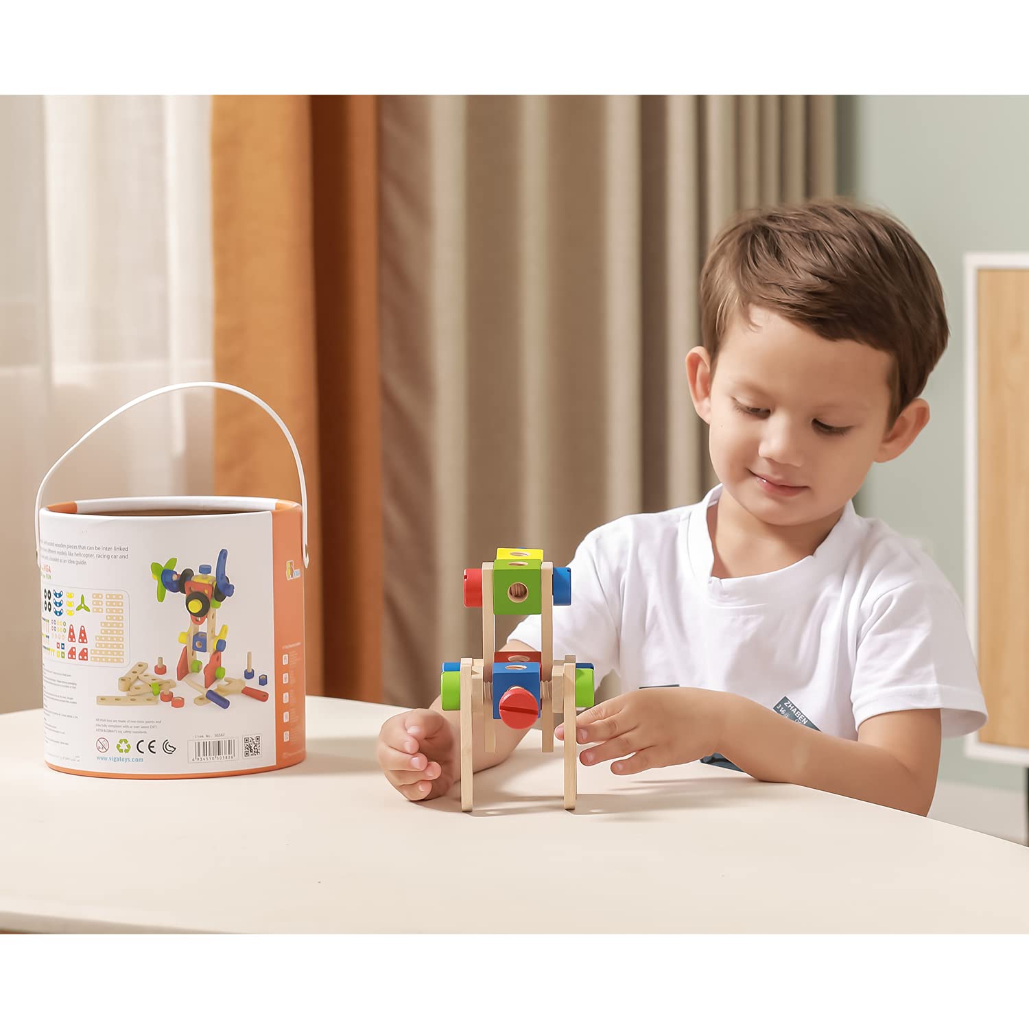 Набір Viga Model Construction 68 предметів Дерев'яний, фото №6