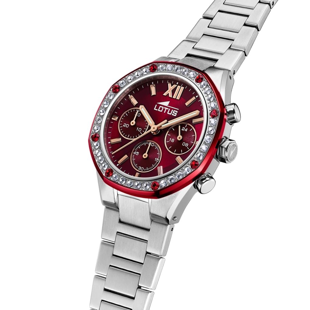 Часы женские аналоговые кварцевые Lotus 18872/3 серебристо-красно-розовое золото, браслет, фото №2 Часы женские аналоговые кварцевые Lotus 18872/3 серебристо-красно-розовое золото, браслет, фото №2