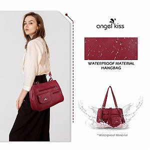 Сумка з ручками Angel Kiss, жіноча, шкіряна, червона, багатофункціональна, для роботи, школи, шопінгу, подорожей synthetic.ua - Фото 1