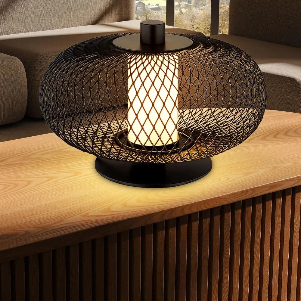 Настільна лампа Nowa LED металева сітка 5W 2700K 22 см Чорна, фото №4