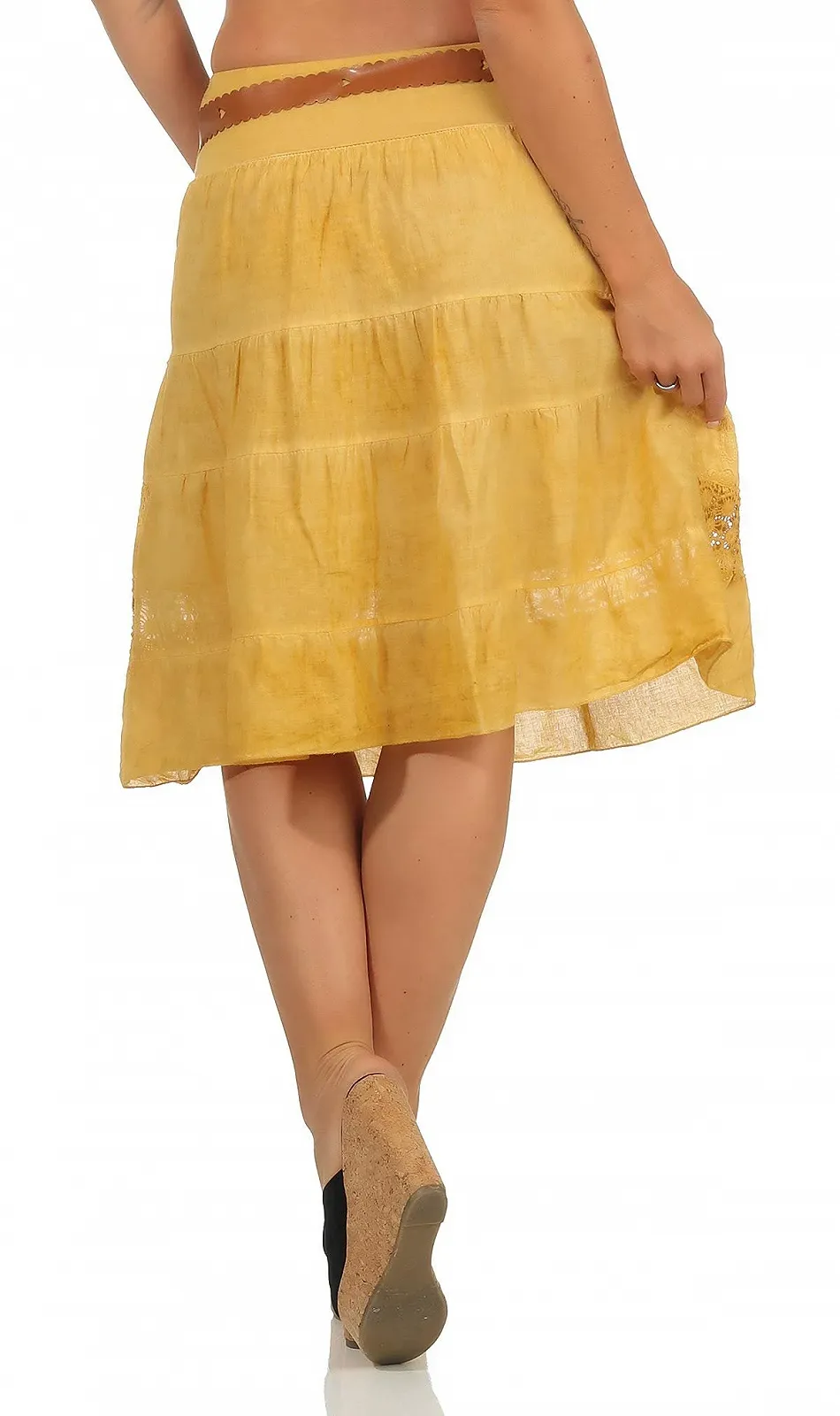 Спідниця-кльош Malito Жіноча з квітковим в'язаним візерунком, фото №3