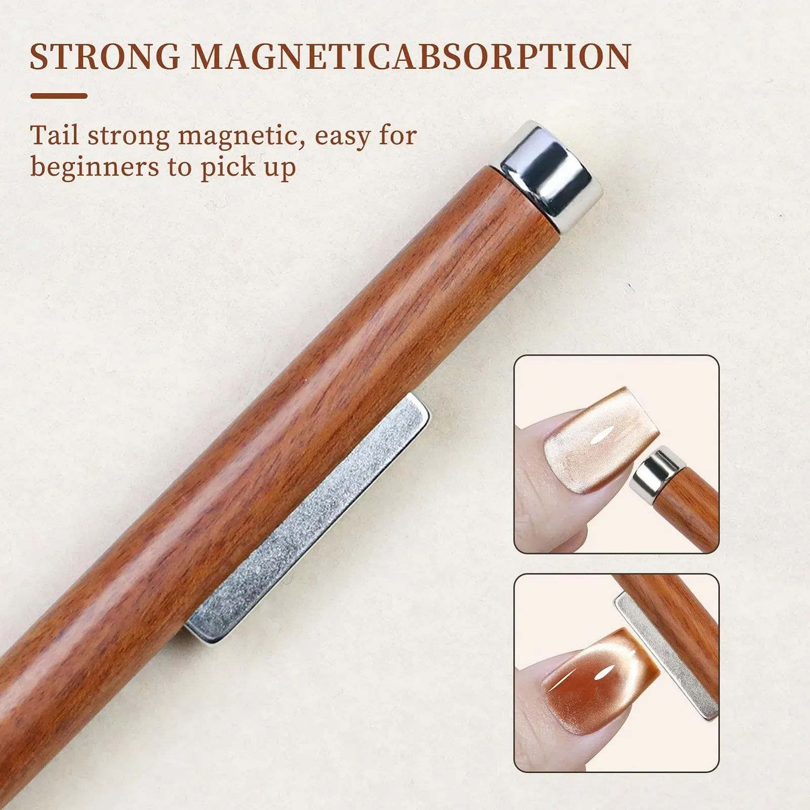 Кисть для акриловых ногтей French Tip Tool Double Head Magnetic Design двухсторонняя магнитная для маникюра, фото №8