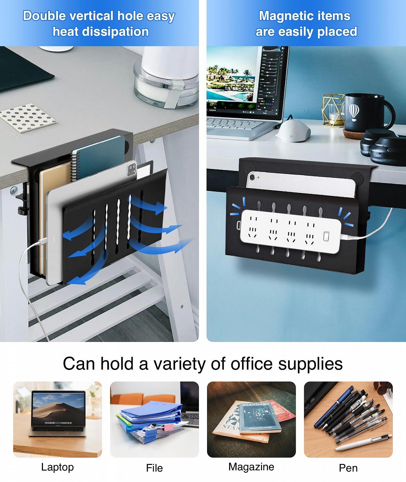 Держатель для ноутбука PC Holder для стола с боковым местом для хранения, однослойный, без держателя для ручек, черный, фото №4 Держатель для ноутбука PC Holder для стола с боковым местом для хранения, однослойный, без держателя для ручек, черный, фото №4