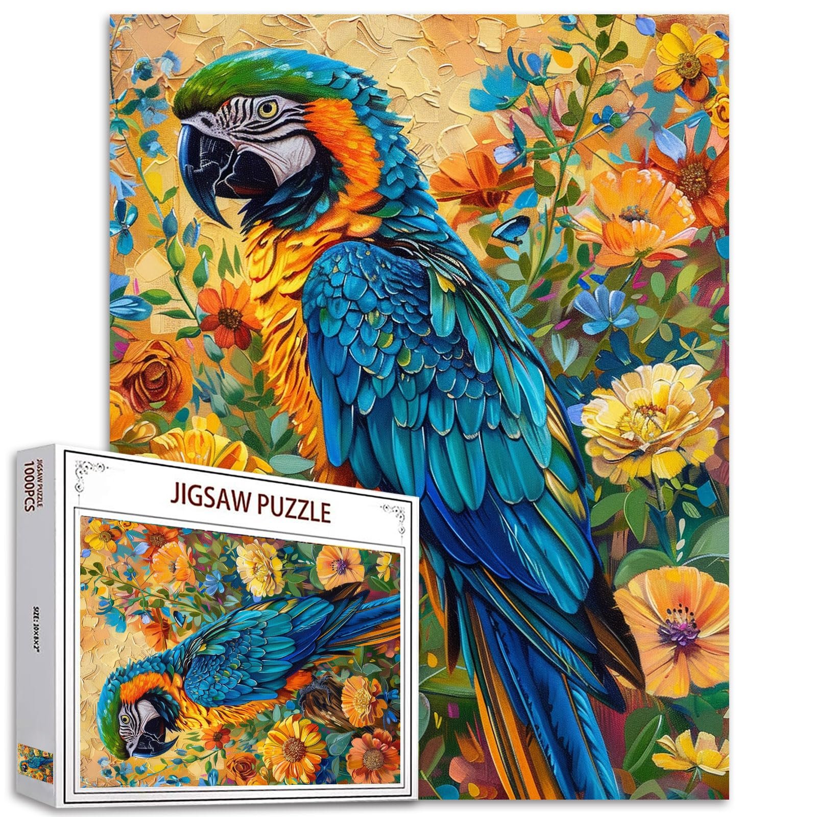 Пазл Tucocoo Animal Parrot, Garden Flowers, Tropical Plants 1000 элементов 50 x 70 см Желтый, фото №1