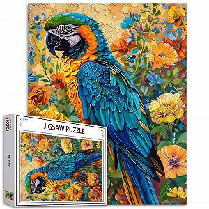 Пазл Tucocoo Animal Parrot, Garden Flowers, Tropical Plants 1000 элементов 50 x 70 см Желтый - Фото 1