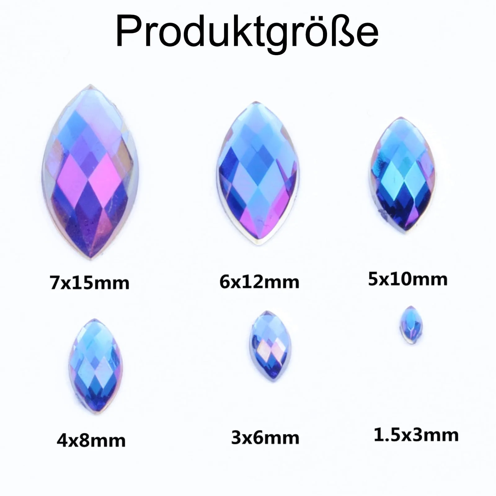 Набір акрилових страз 200 шт, Різнокольоров, фото №2