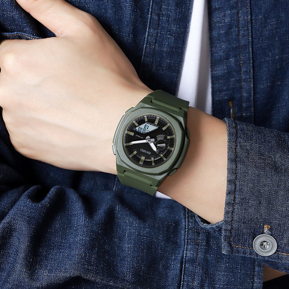 Годинник Skmei 2091 Army Green White, фото №3