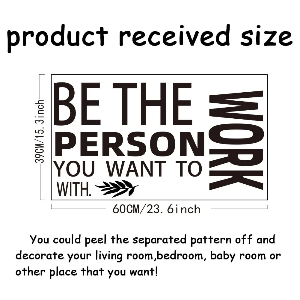 Наклейка на стіну SUPERDANT Office Quotes Inspirational Teamwork Чорна, фото №2