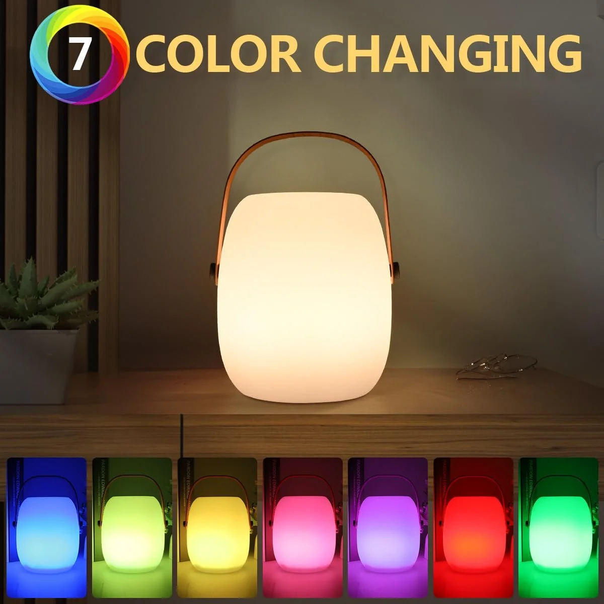 Настільна лампа ZWOOS LED акумуляторна бездротова RGB з ефектом свічки IP54 з пультом ДК, фото №3