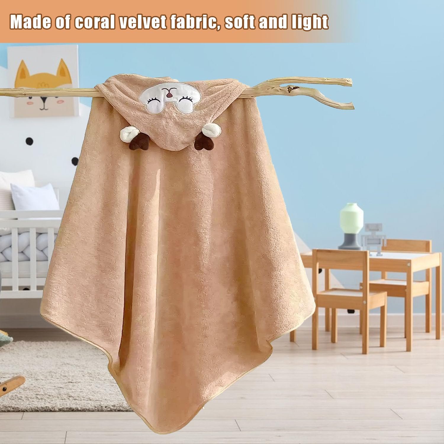 Детское банное полотенце с капюшоном 80 x 80 см, 3 штуки, фото №4
