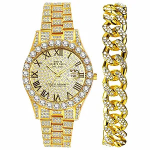 Чоловічий годинник OIDEA Кварцовий аналоговий з римським циферблатом та календарем Срібний/Золотий - Фото 1