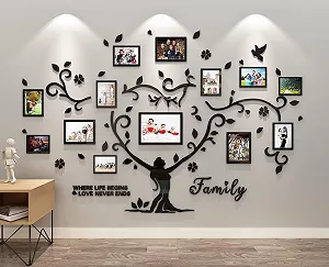 Наклейка на стіну Сімейне дерево 3D DIY 137 x 210 см чорна synthetic.ua - Фото 1