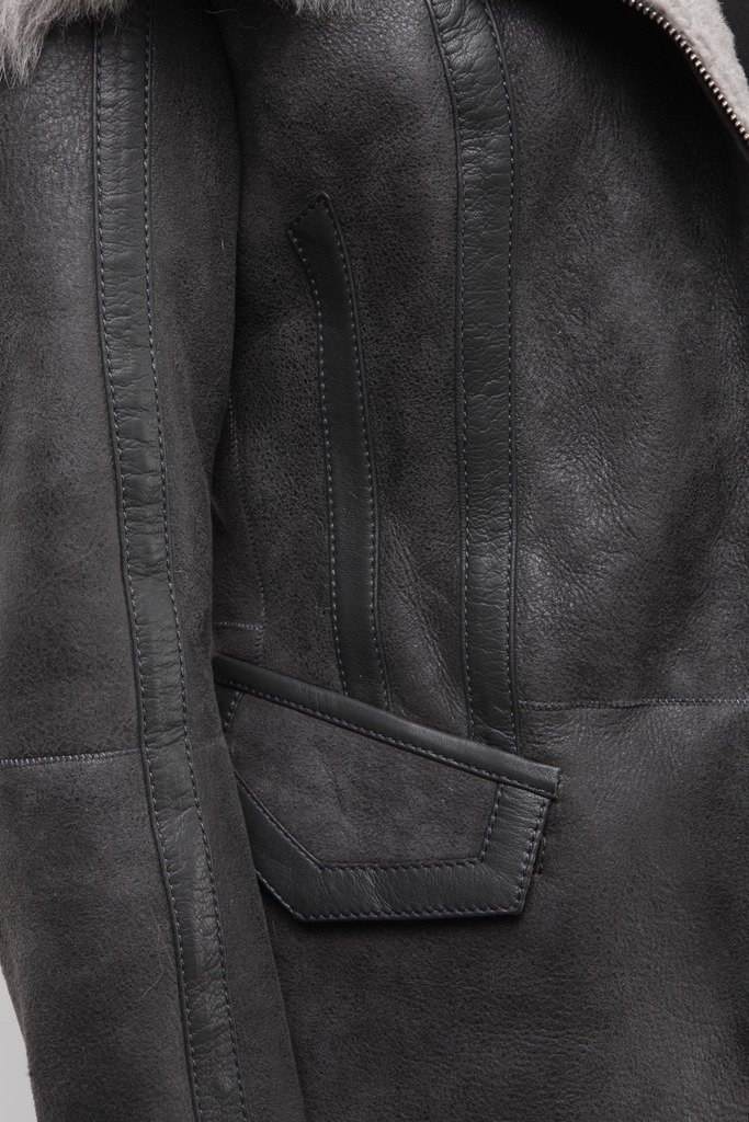 Куртка Infinity Leather из натуральной овечьей шерсти Toscana, серая, фото №6
