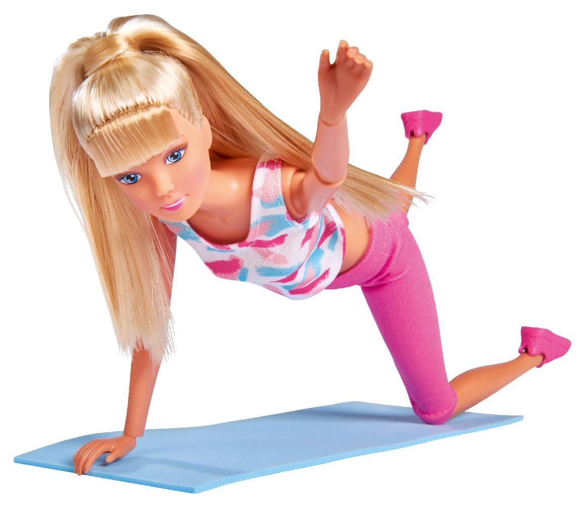Лялька Simba Steffi Love Sport у спортивному одязі з повністю рухомим тілом / 14 суглобів / зі спортивним килимком та пляшкою для пиття / 29 см, фото №9