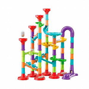 Конструктор динамический MARBLE RUN 8802 Горка-лабиринт с шариками и катапультой 93 детали synthetic.ua - Фото 1