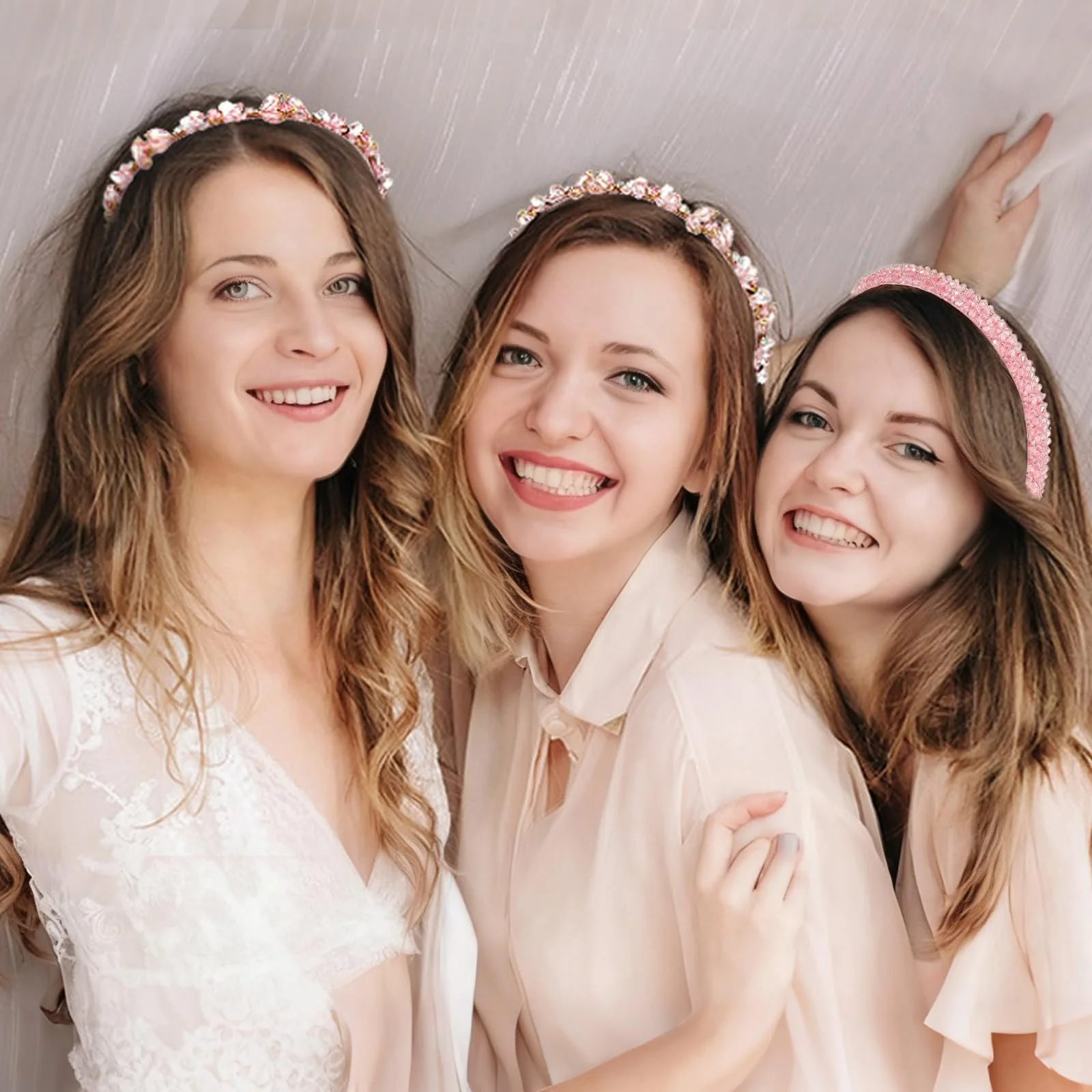 Набор обручей на голову со стразами, 3 шт., фото №7