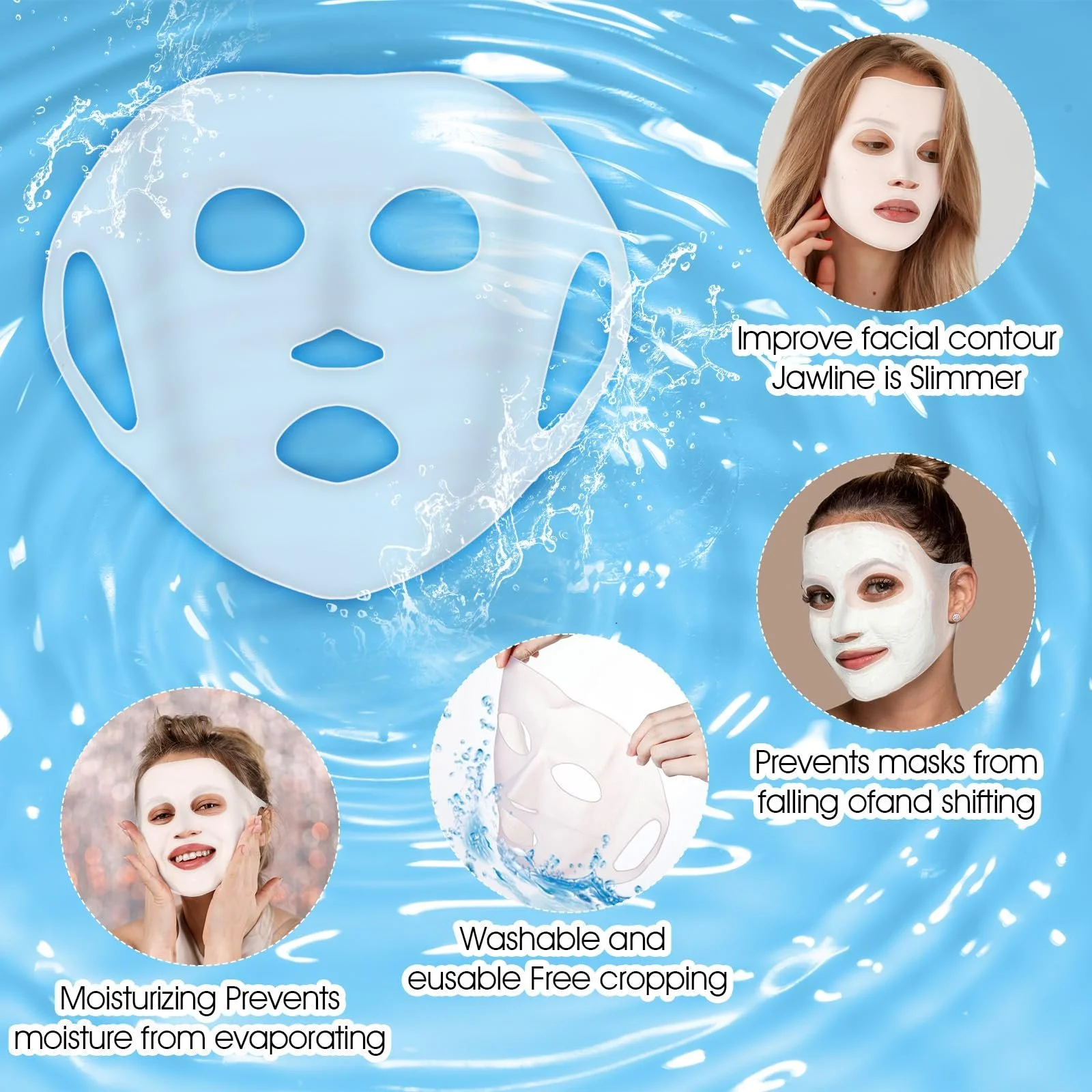 Маска для обличчя Oruola, 4 шт., силіконова, багаторазова маска, фото №6 Маска для обличчя Oruola, 4 шт., силіконова, багаторазова маска, фото №6