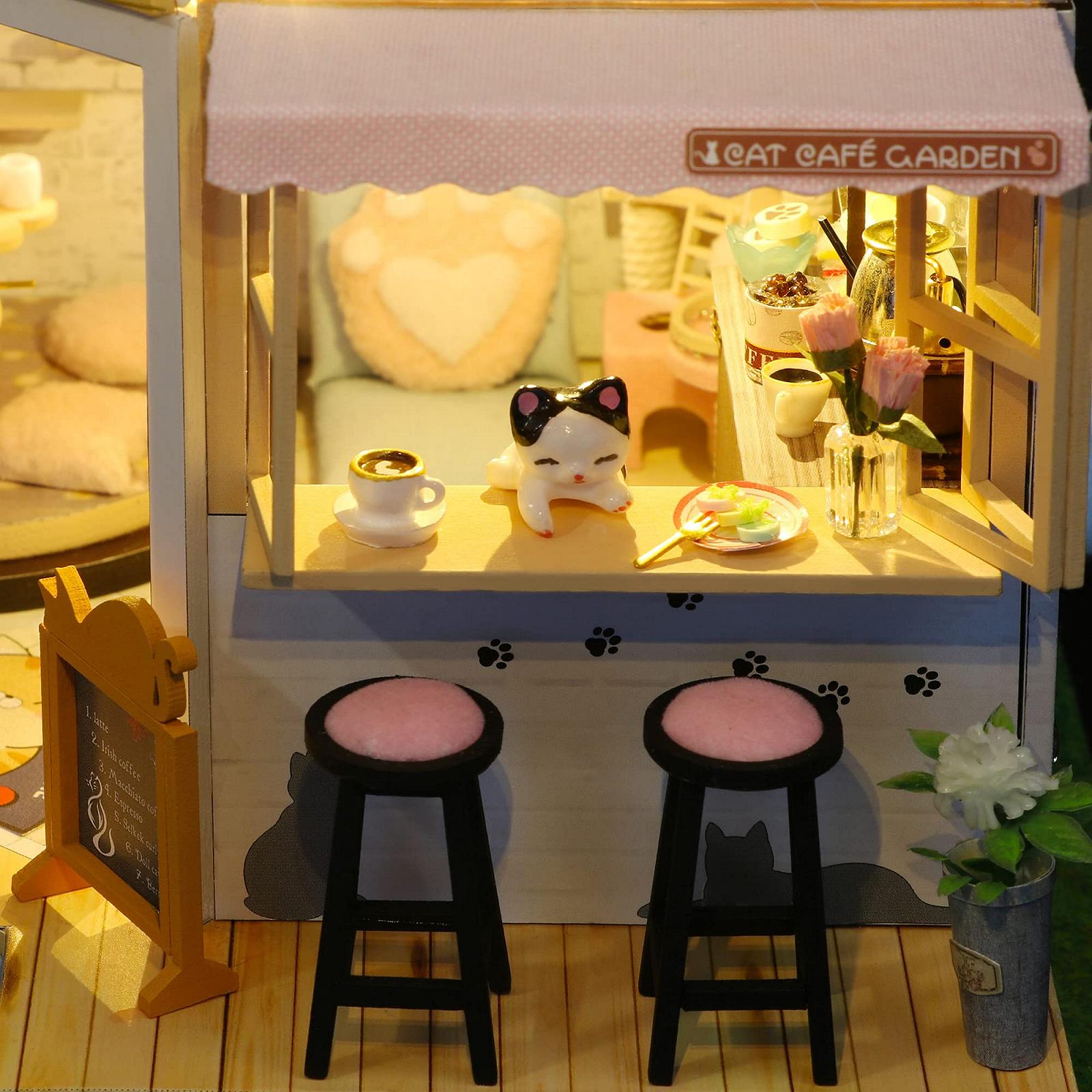 Конструктор Dollhouse Kit CUTEROOM Cat Coffee Garden, фото №4