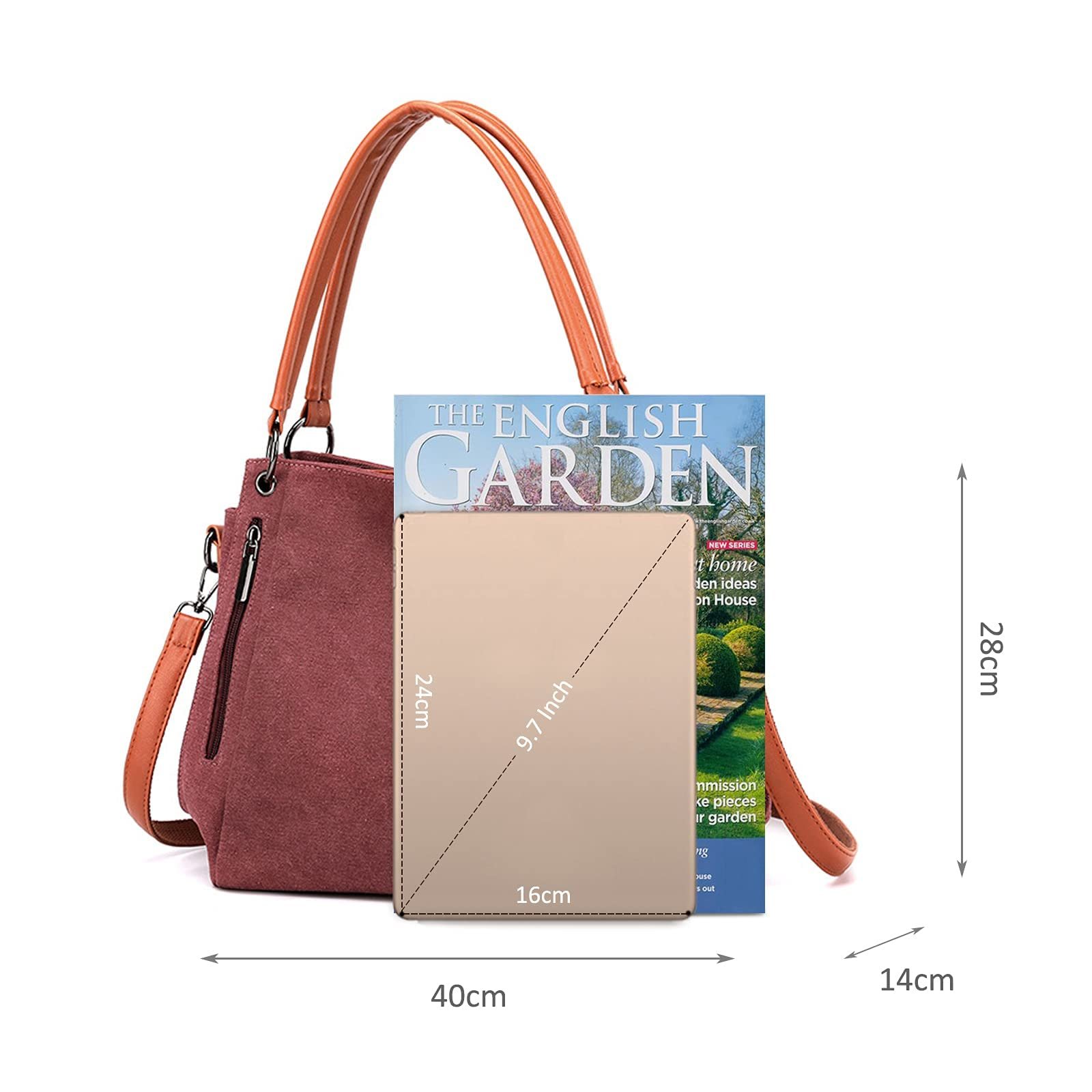 Сумка з ручками NICOLE & DORIS, полотняна, велика, кавово-фіолетова, фото №5 Сумка з ручками NICOLE & DORIS, полотняна, велика, кавово-фіолетова, фото №5