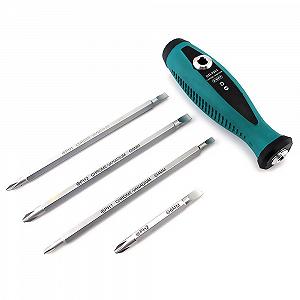 Набор отверток ECOSWAY 4 шт. Precision 2 Way Slotted Magnetic CR-V Steel TPR Handle - Фото 1