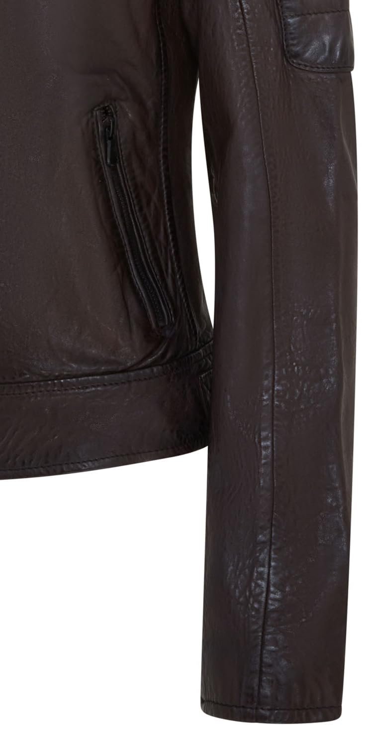 Кожаная куртка Infinity Leather Ретро Байкерский стиль стеганая винтажная мотоциклетная куртка, фото №5