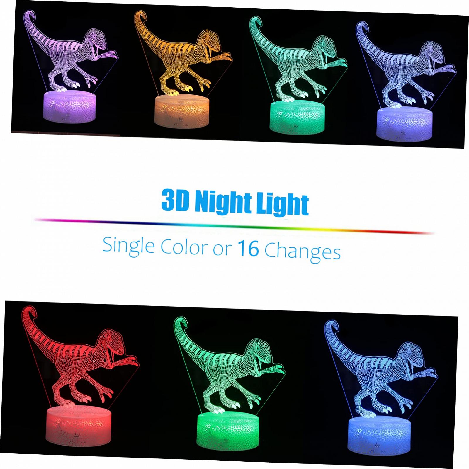 Лампа DOITOOL LED 3D Динозавр, фото №7