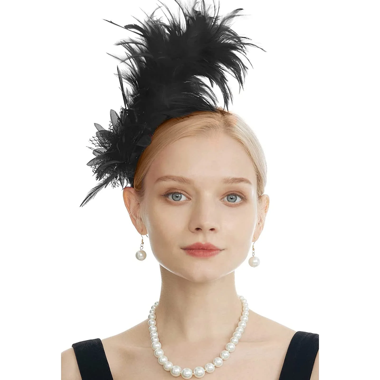 Вінтажний обруч для волосся з пір'ям чорний, фото №3 Вінтажний обруч для волосся з пір'ям чорний, фото №3