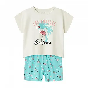 Піжама NAME IT Nkfnightset Cap Pool Blue Flamingo Noos - Фото 1