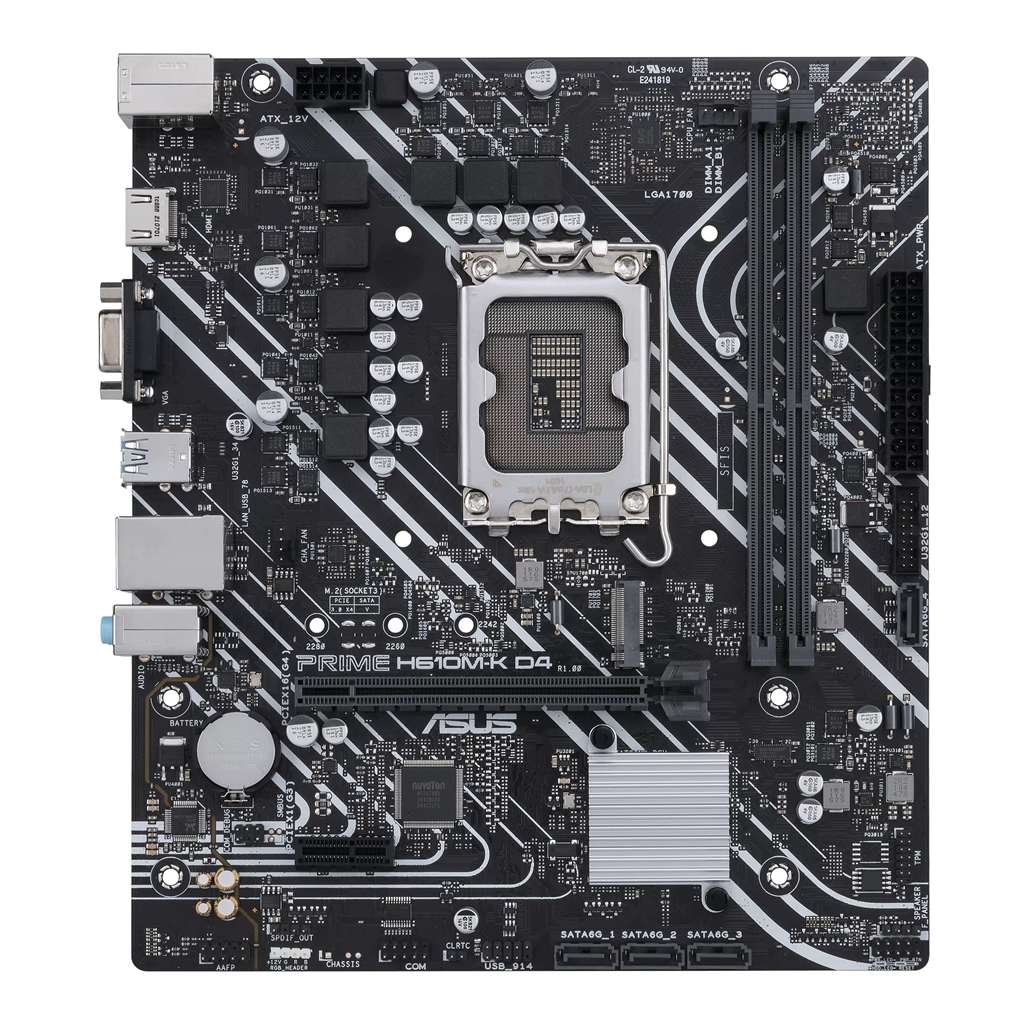 Матерінна плита Asus Prime H610M-K D4 Socket 1700, фото №2 Матерінна плита Asus Prime H610M-K D4 Socket 1700, фото №2